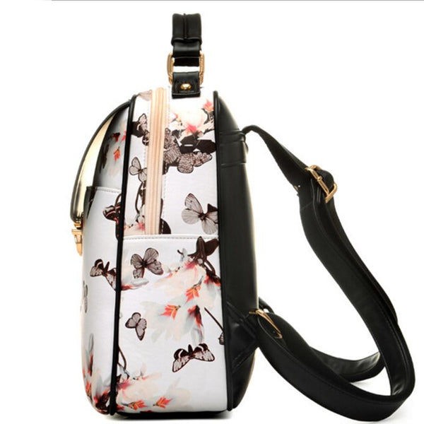 Flower-Printed Women School Bags