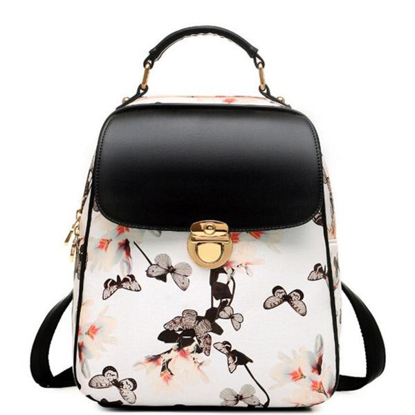Flower-Printed Women School Bags