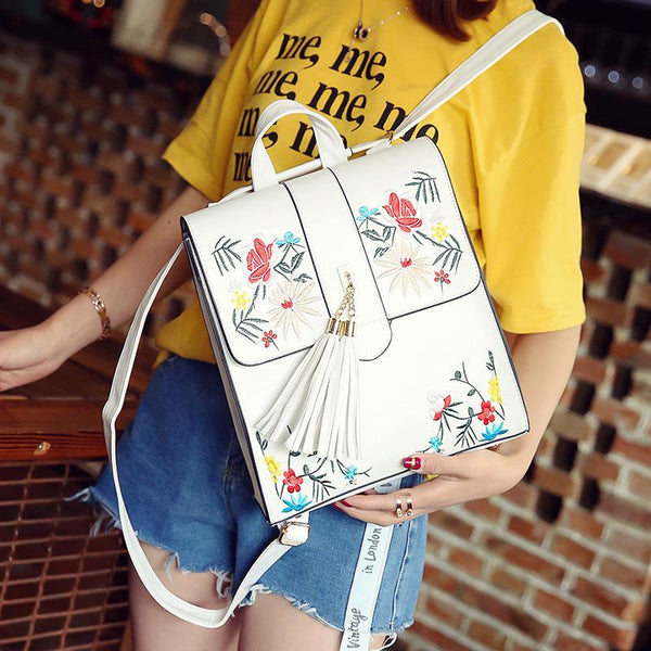 Luxury Flower Embroidery Backpack