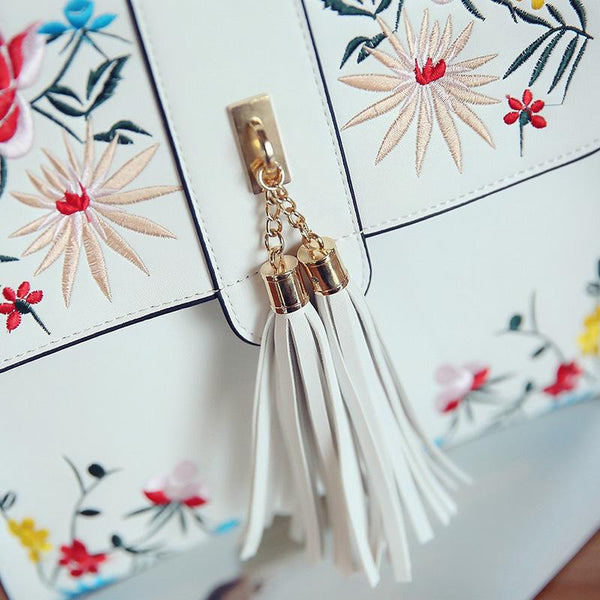 Luxury Flower Embroidery Backpack