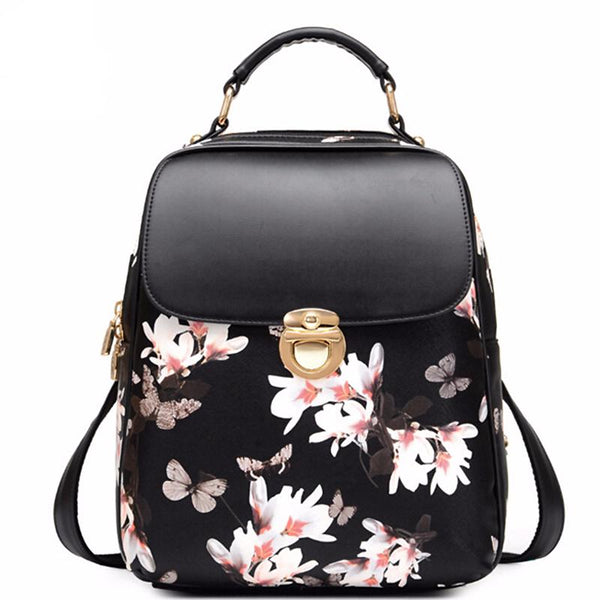 Flower-Printed Women School Bags