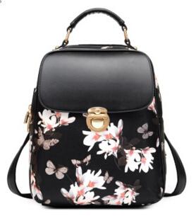 Flower-Printed Women School Bags