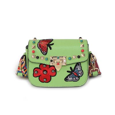 Butterfly Flower Embroidery Messenger Bag